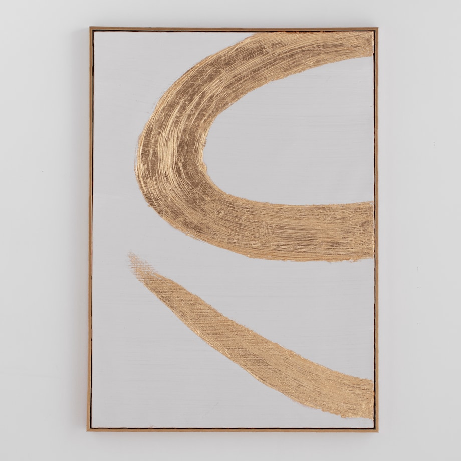 ręcznie zdobiony obraz na płótnie z elementami złota cerano 70x100