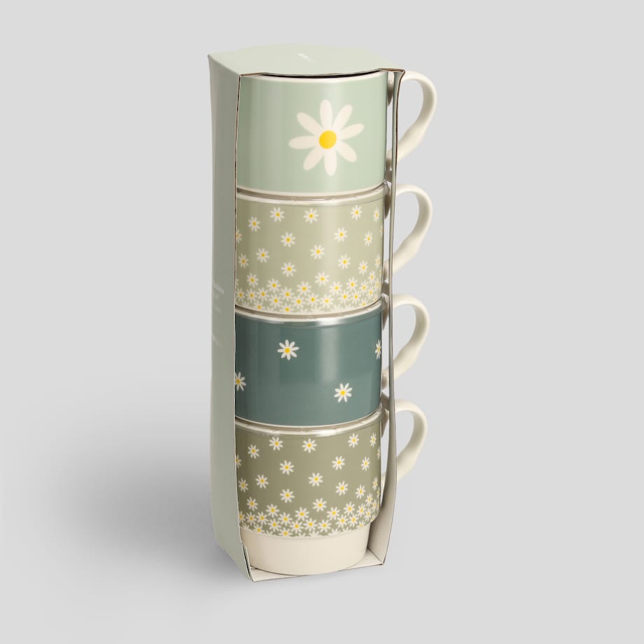 Komplet Kubków Nessen z motywem kwiatowym