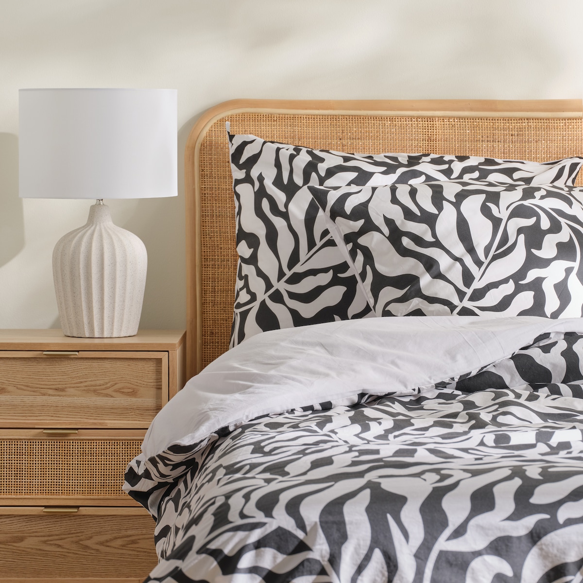 Pościel Bawełniana Kamea 160x200 cm z motywem liściastym