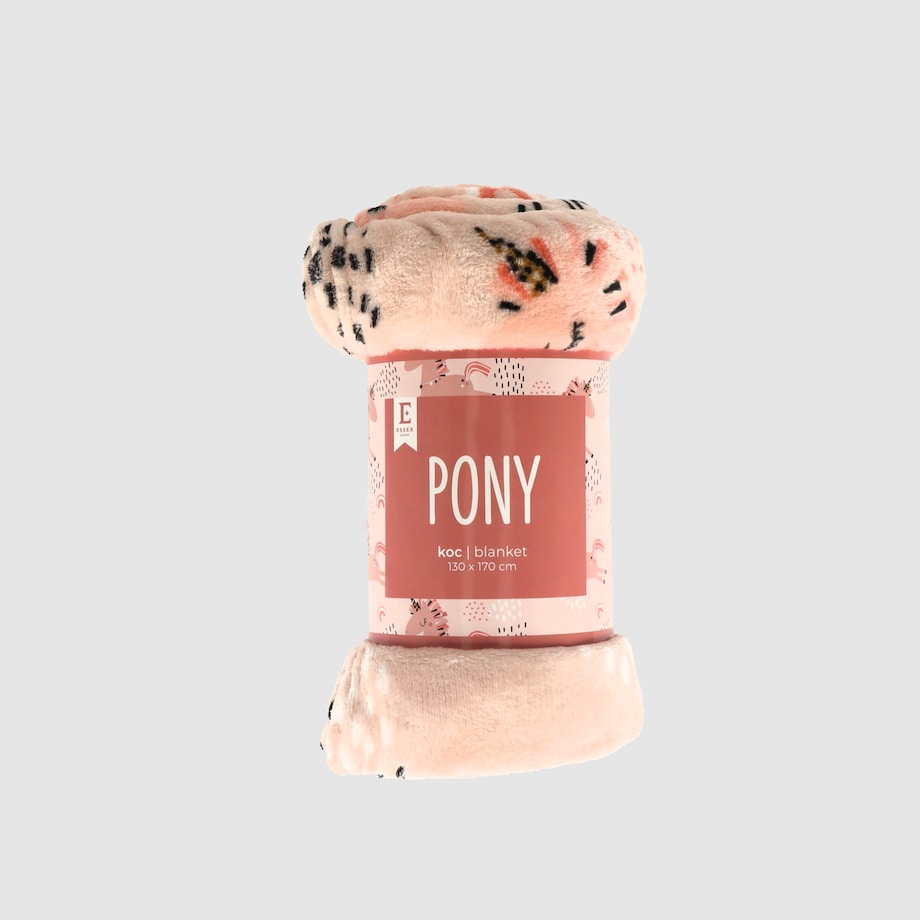 Drukowany koc dziecięcy Pony 130x170 cm