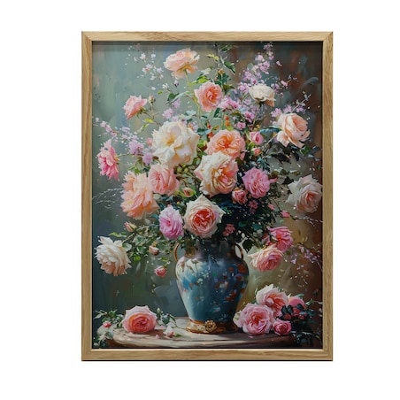 Ponadczasowy Bukiet, 50x70 cm, rama drewniana jasny dąb, papier matowy 230 gsm