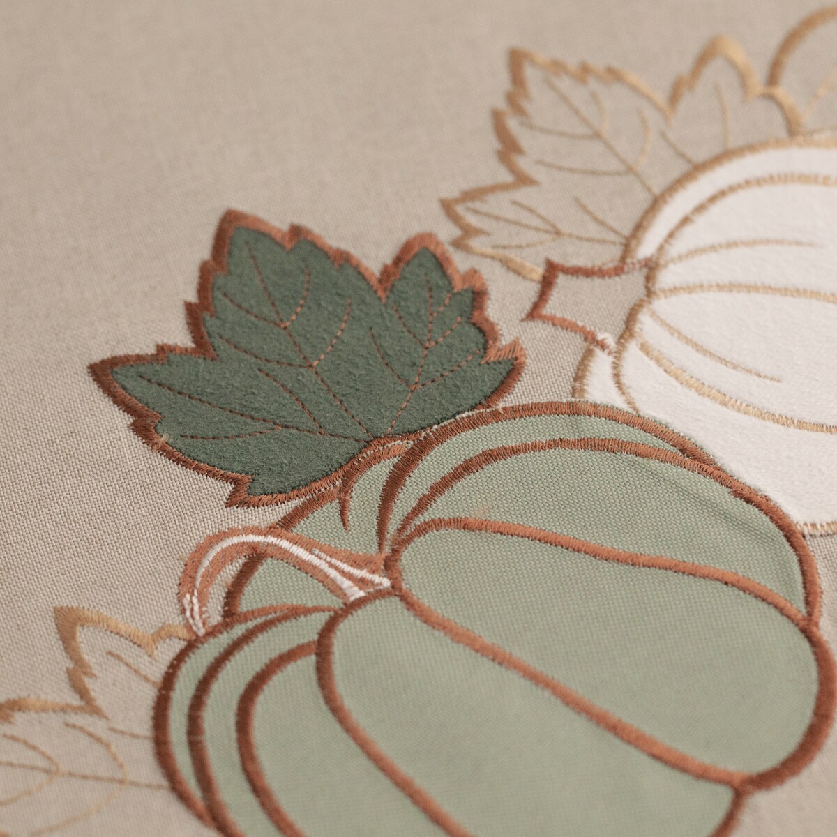 Obrus okrągły Pistachiony ? 160 cm z motywem dyni