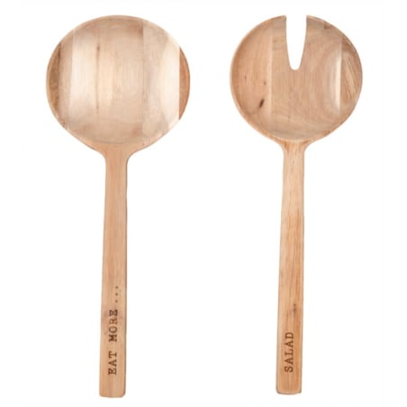 Drewniane łyżki do sałaty - Eat more salad, 27 cm, Raeder