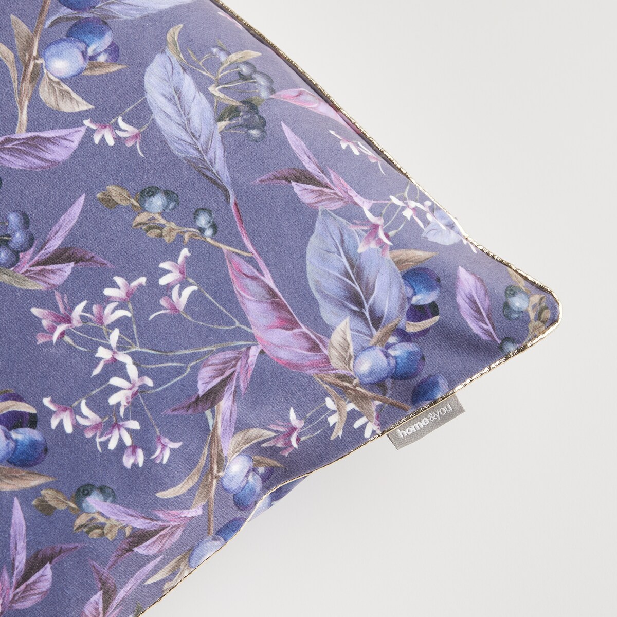 Poszewka Welwetowa Veriso 45x45 cm z motywem roślinnym