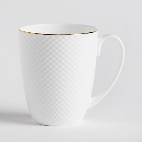 Elegancki Kubek z Porcelany Kostnej Eleni z motywem geometrycznym