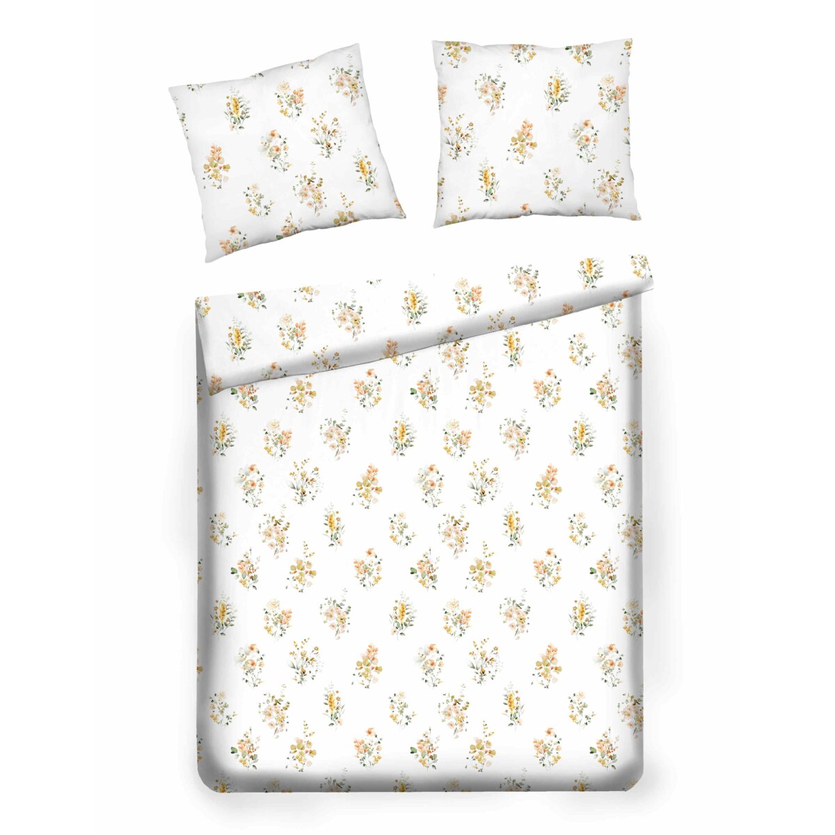 Pościel z bawełny satynowej Senita 160x200 cm z motywem roślinnym