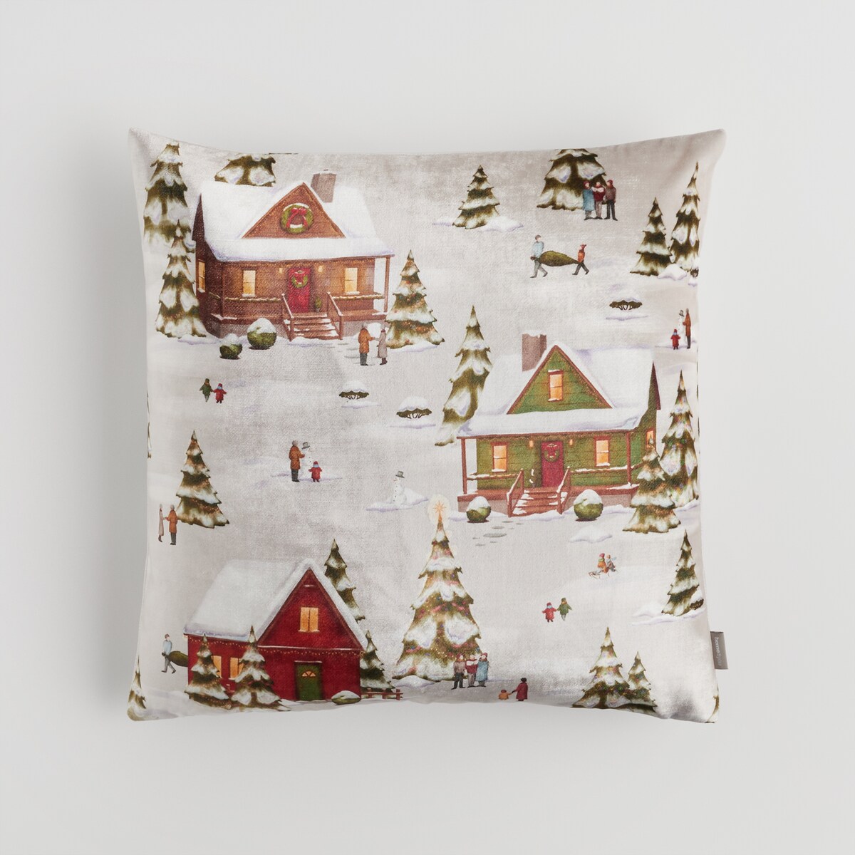 Poszewka z nadrukiem Winhurst 45x45 cm z motywem domku