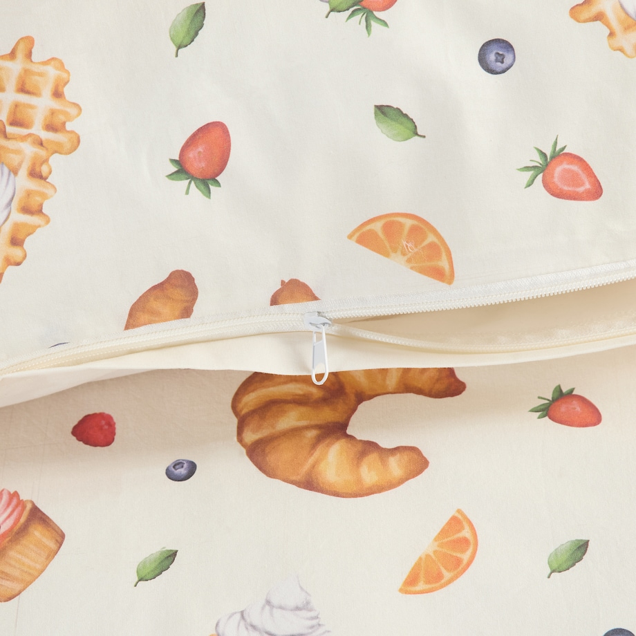 Pościel Bawełniana Brunchery 160x200 cm z motywem kulinarnym