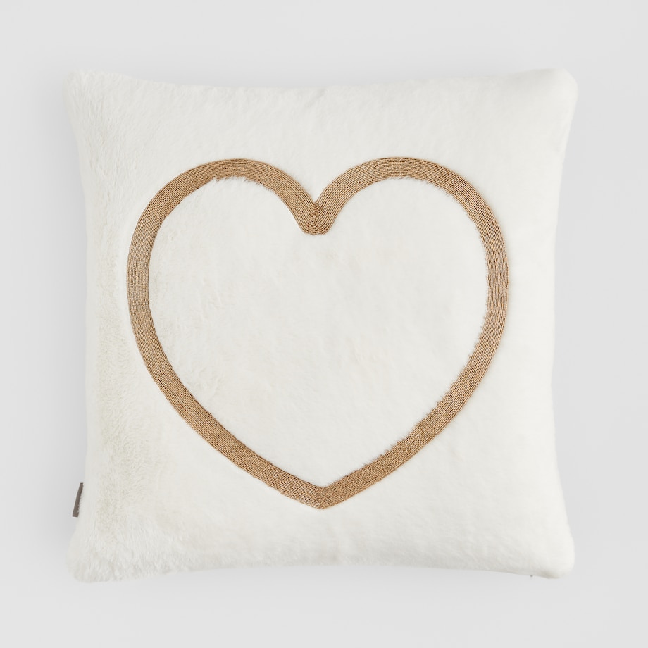 Poszewka Futrzana Lullymore 45x45 cm z motywem serca