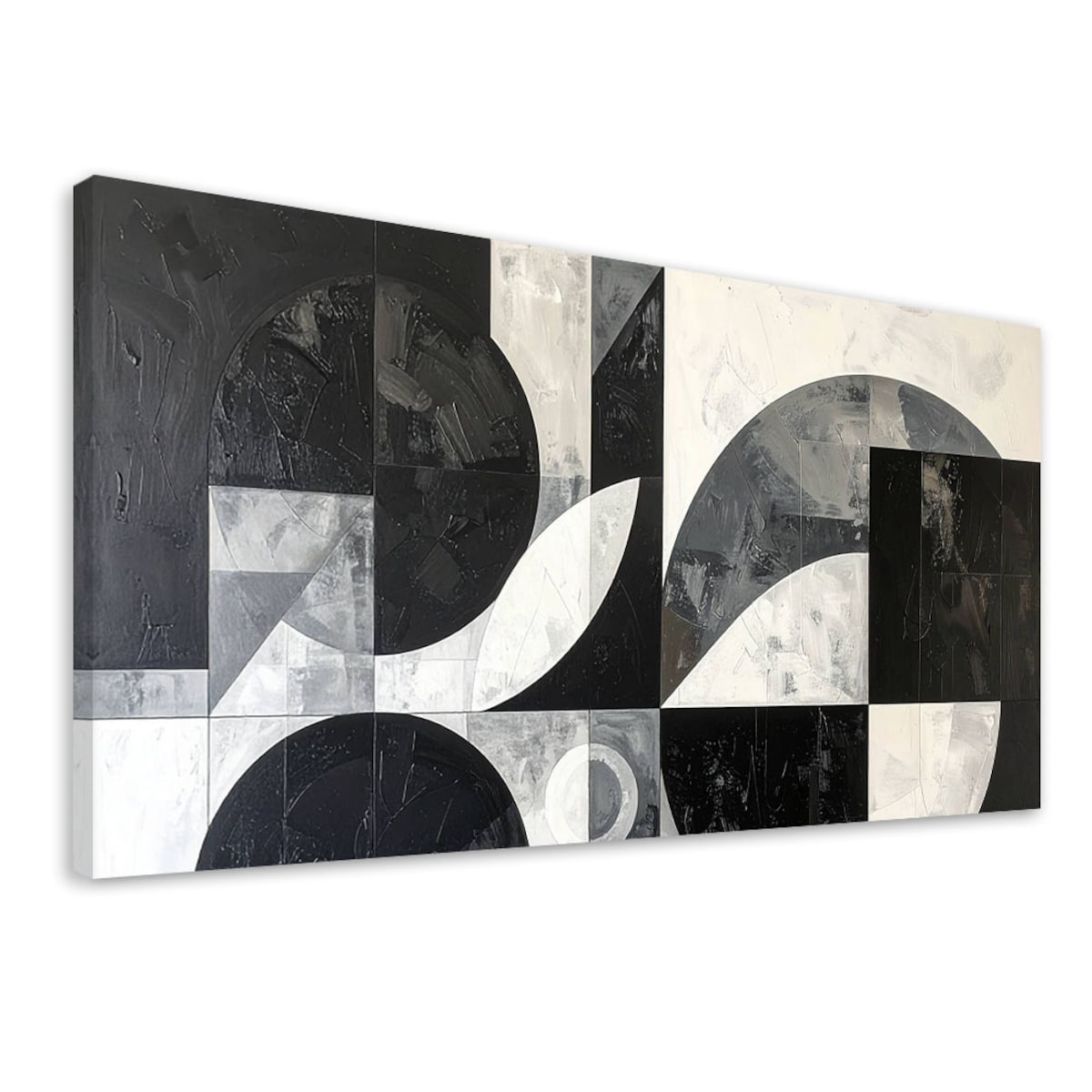 Obraz do salonu biura, Abstrakcja geometryczna czarno biały