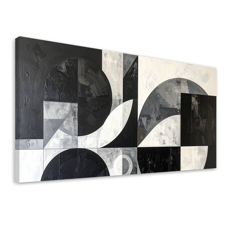 Obraz do salonu biura, Abstrakcja geometryczna czarno biały