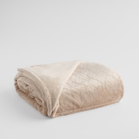 Jednokolorowy koc z wytłoczonym wzorem Violineos 150x200 cm z motywem arabeski