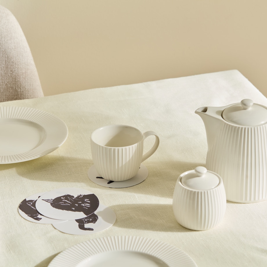 Komplet 4 podkładek pod kubek z kotem Kitki z motywem zwierzęcym