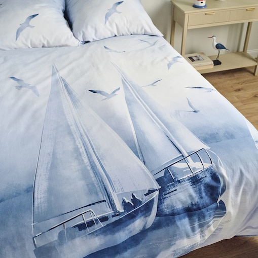 Komplet pościeli z bawełny satynowej Boatsi 200x220 cm z 2 poszewkami 70x80