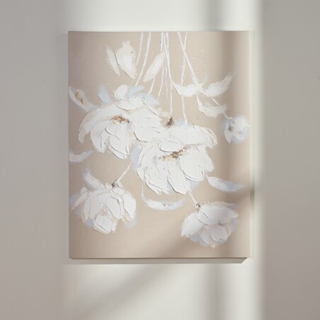 ręcznie zdobiony obraz z motywem kwiatowym blossom 80x100