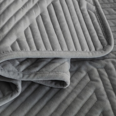 Narzuta Welwetowa w Przeszywany Geometryczny Wzór Minister 200x220 cm