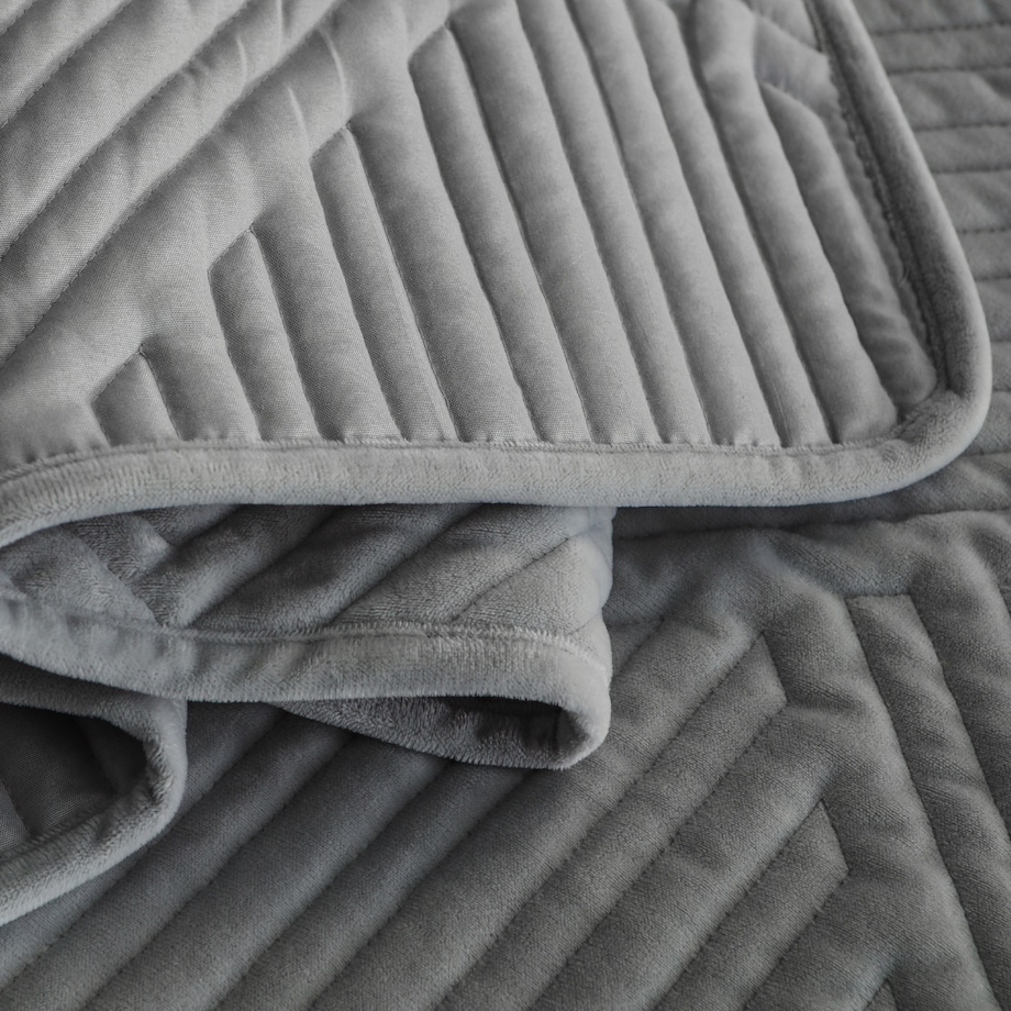 Narzuta Welwetowa w Przeszywany Geometryczny Wzór Minister 200x220 cm