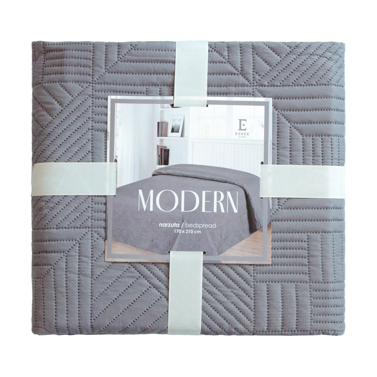 Jednokolorowa narzuta na łóżko z wytłoczonym wzorem Modern 170x210 cm