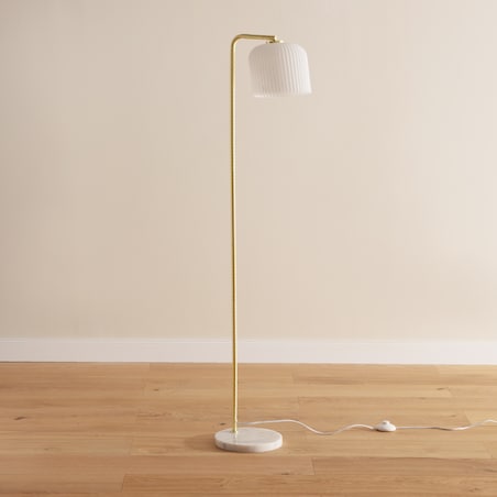 Lampa podłogowa z marmurową podstawą Ivory