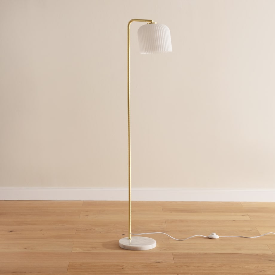 Lampa podłogowa z marmurową podstawą Ivory