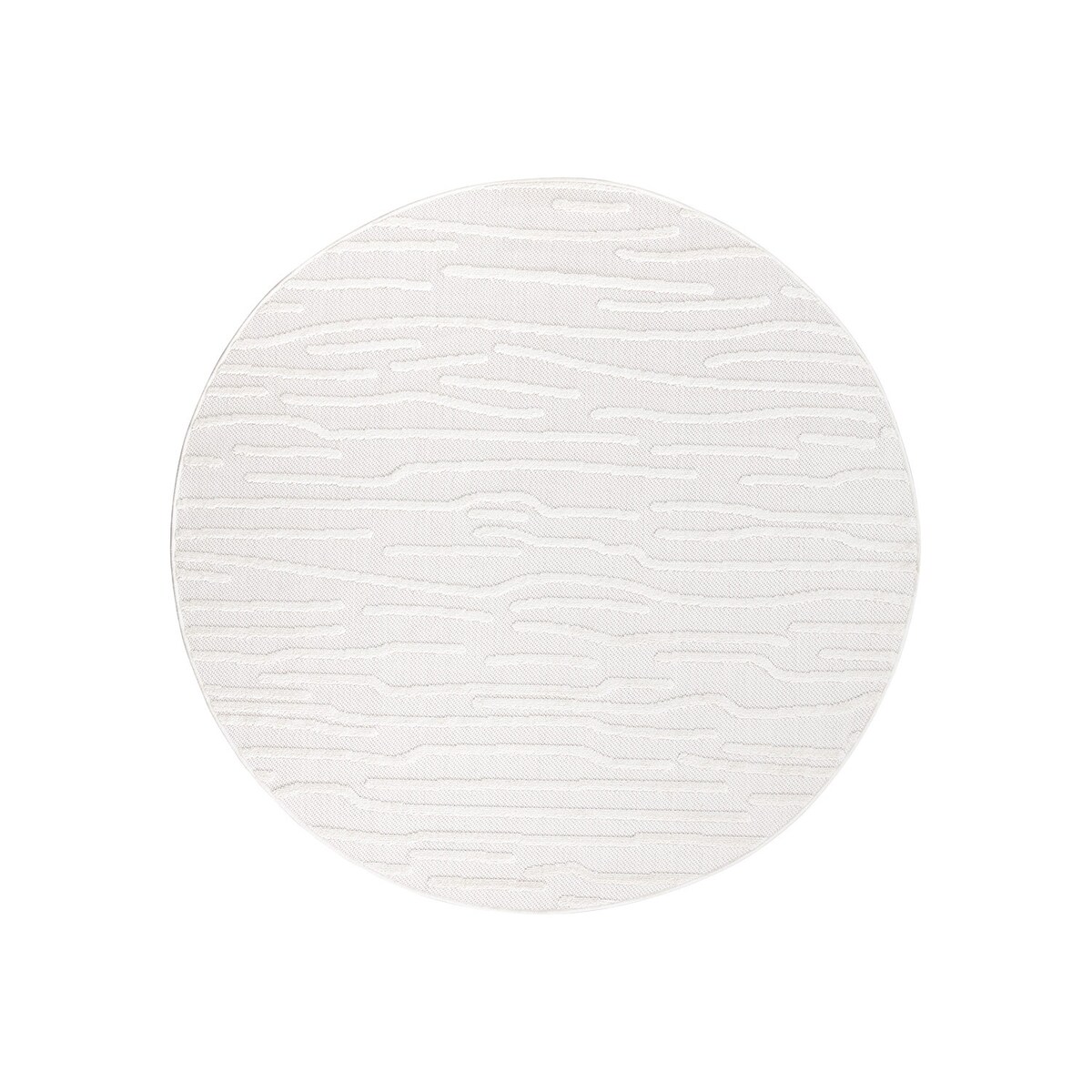 Dywan okrągły na zewnątrz i do wnętrz Sanori 4500 Krem 120x120