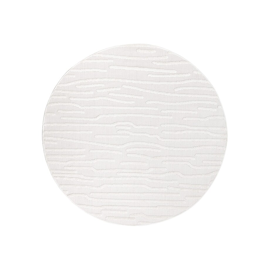 Dywan okrągły na zewnątrz i do wnętrz Sanori 4500 Krem 120x120