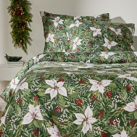 Komplet pościeli z mikrofibry Poinsetia 160x200 cm z 2 poszewkami 70x80