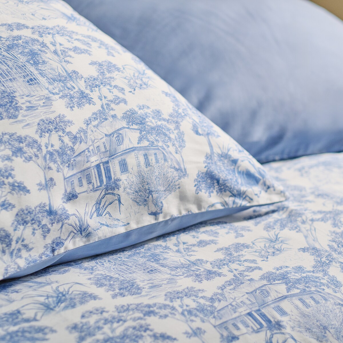 Pościel z bawełny satynowej Evite 200x220 cm z motywem pejzażu