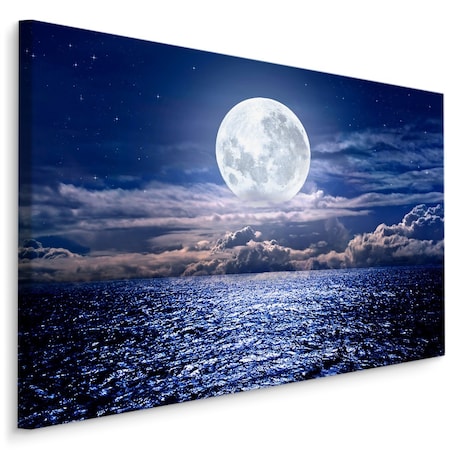 Obraz Na Płótnie Księżyc w Pełni nad Morzem 70x50cm