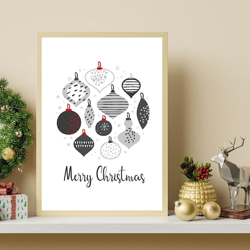 plakat wesołych świąt 21x30 cm