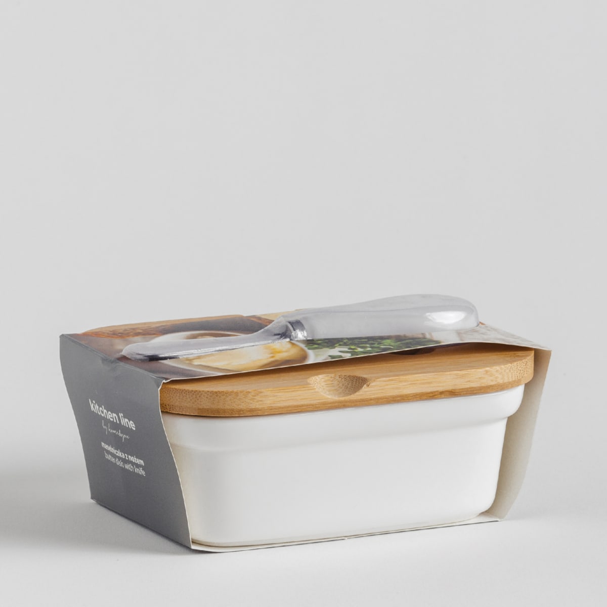 Maselniczka z bambusową pokrywką i nożykiem do masła Caldero