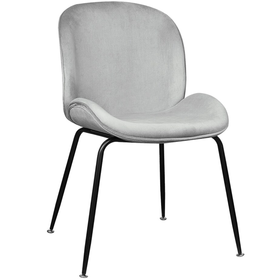 Krzesło tapicerowane welurowe do salonu jadalni jasnoszare