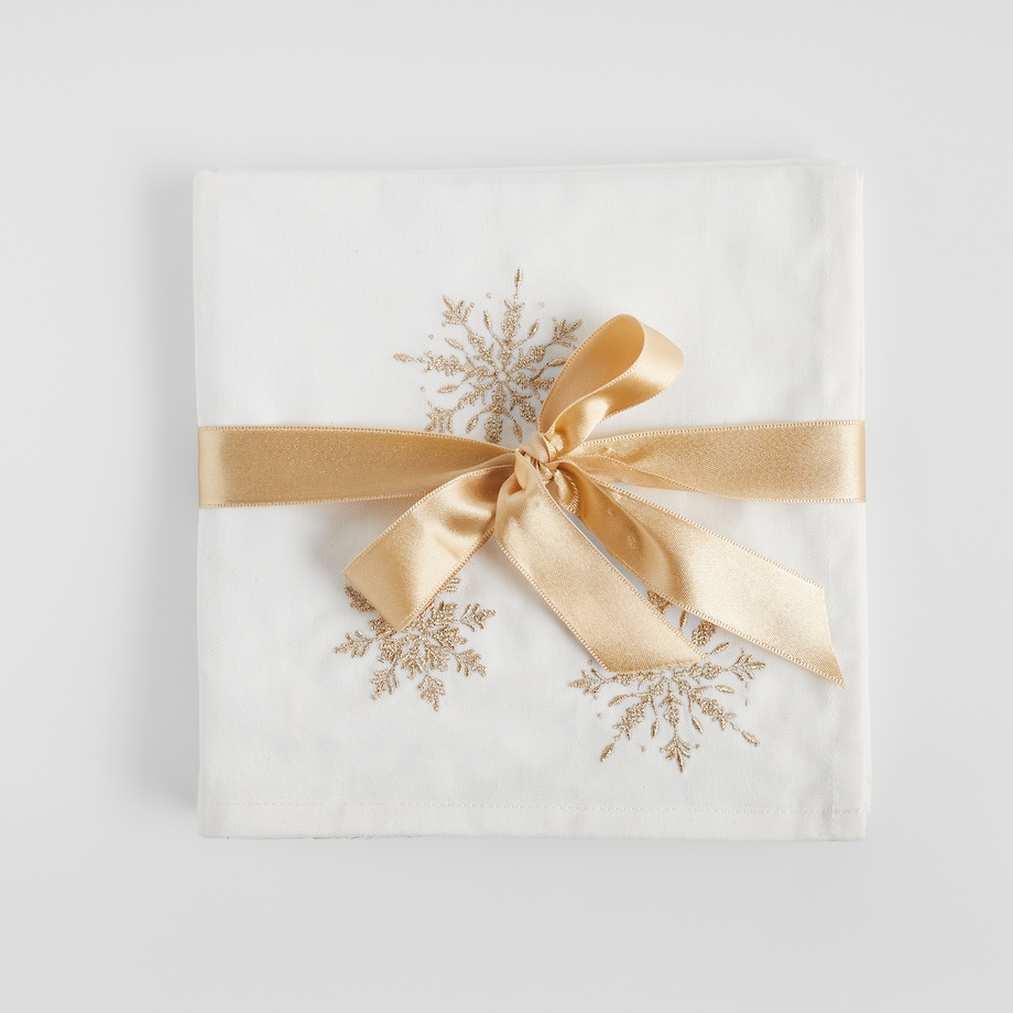 Komplet Serwetek Bawełnianych Servio 40x40 cm z motywem śnieżynki