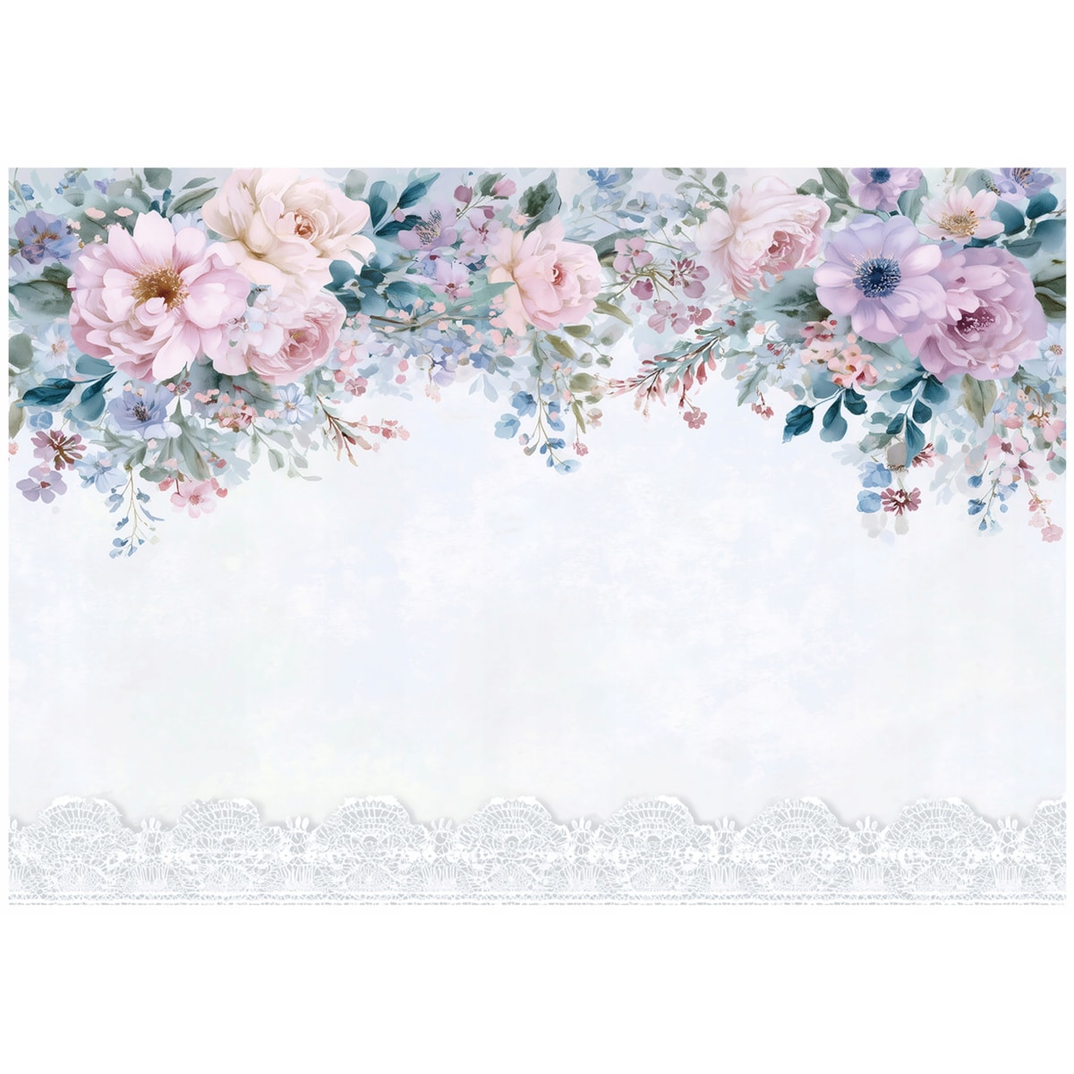 Fototapeta Do Sypialni Salonu Na Flizelinie Kwiaty Vintage Niebieski 250x175