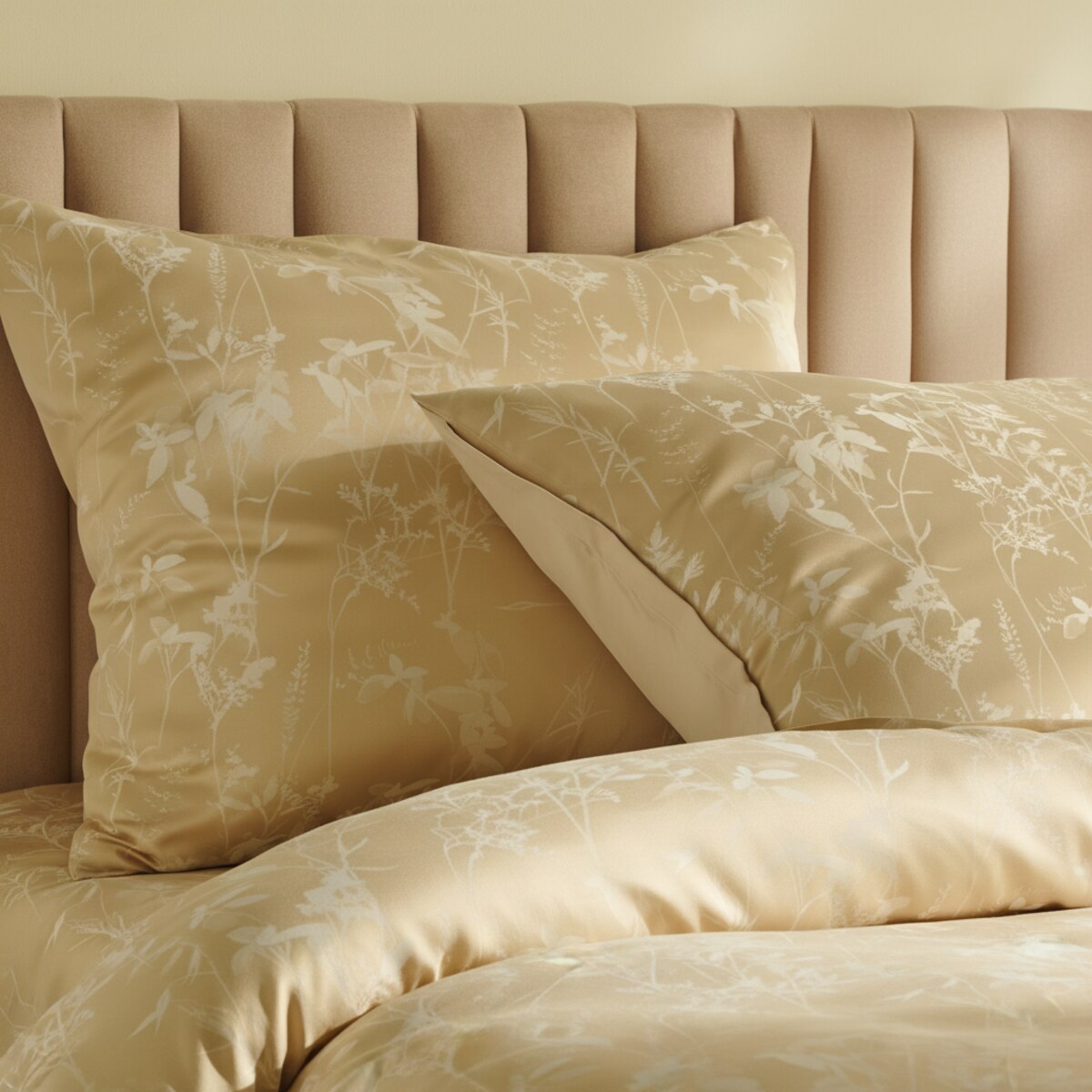 Pościel Żakardowa Leontia 160x200 cm z motywem roślinnym