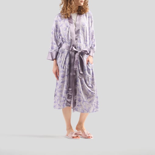 Szlafrok Amantello z motywem kwiatowym