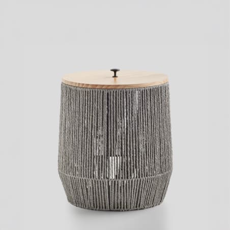 pleciony kosz na pranie z drewnianą pokrywką anielii