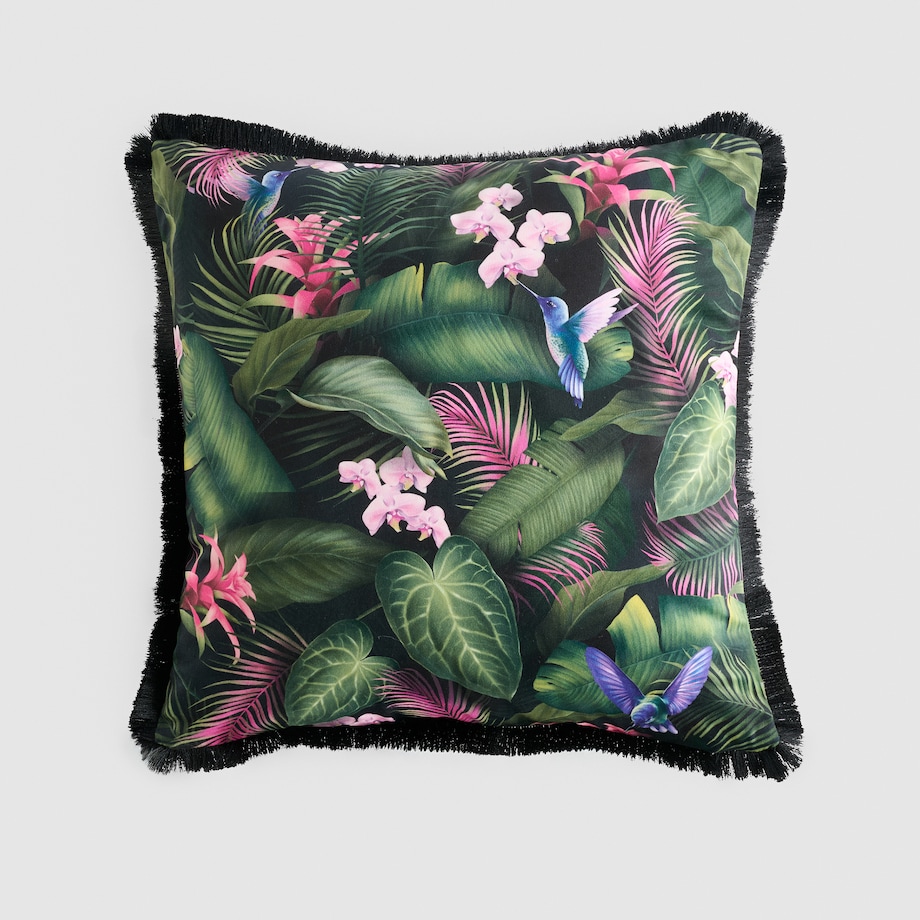 Poszewka z nadrukiem Tripio 45x45 cm z motywem kwiatowym