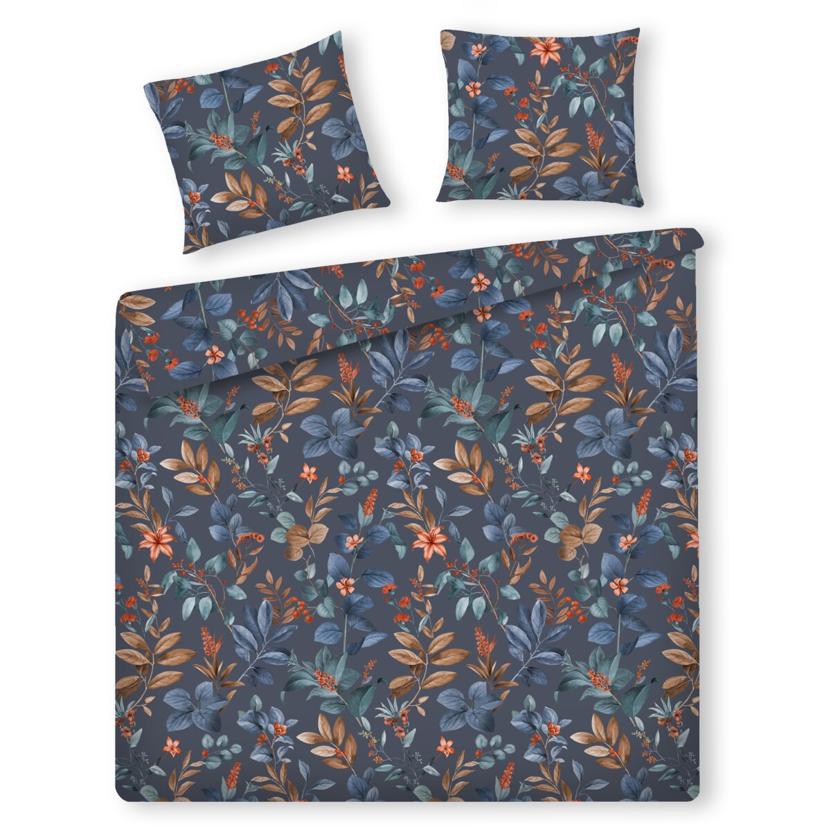 Pościel z bawełny satynowej Feriosa 200x220 cm z motywem roślinnym