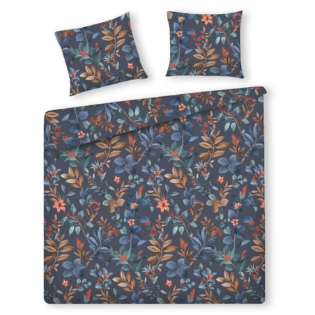 Pościel z bawełny satynowej Feriosa 200x220 cm z motywem roślinnym