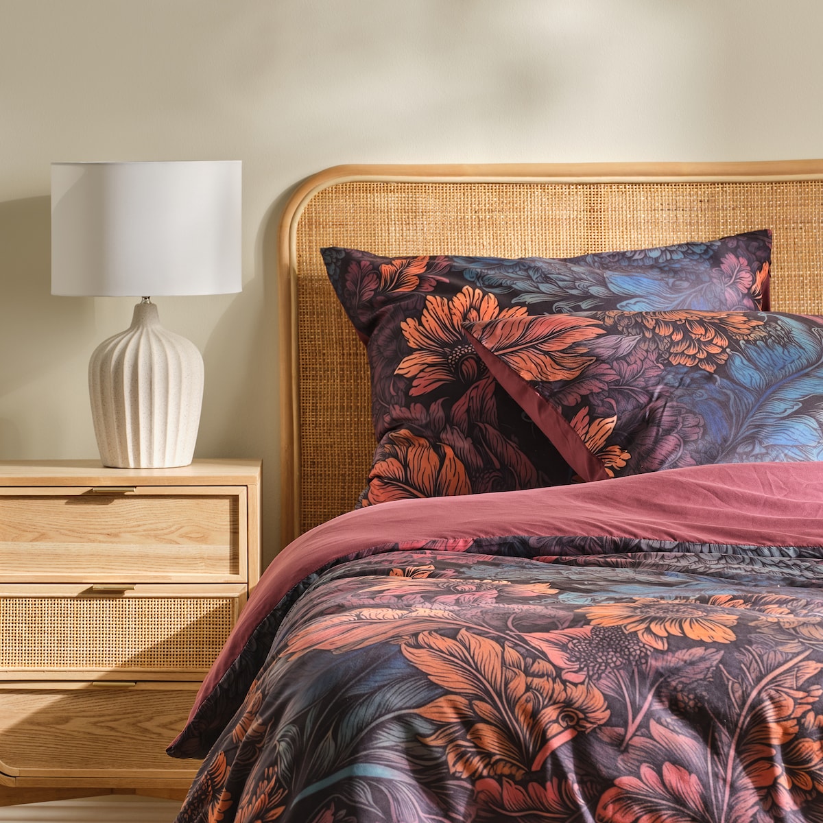 Pościel Z Mikrofibry Cosimira 160x200 cm z motywem liściastym