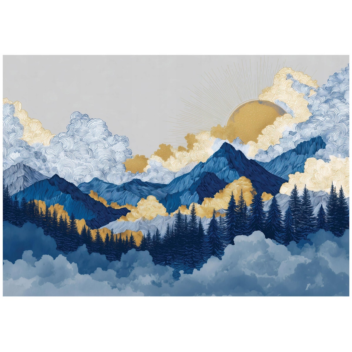 Fototapeta Do Sypialni Salonu Na Flizelinie Góry Natura Niebieski 250x175