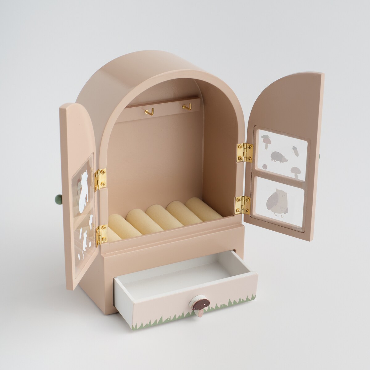 Dziecięca szkatułka na biżuterię z motywem zwierzątek leśnych