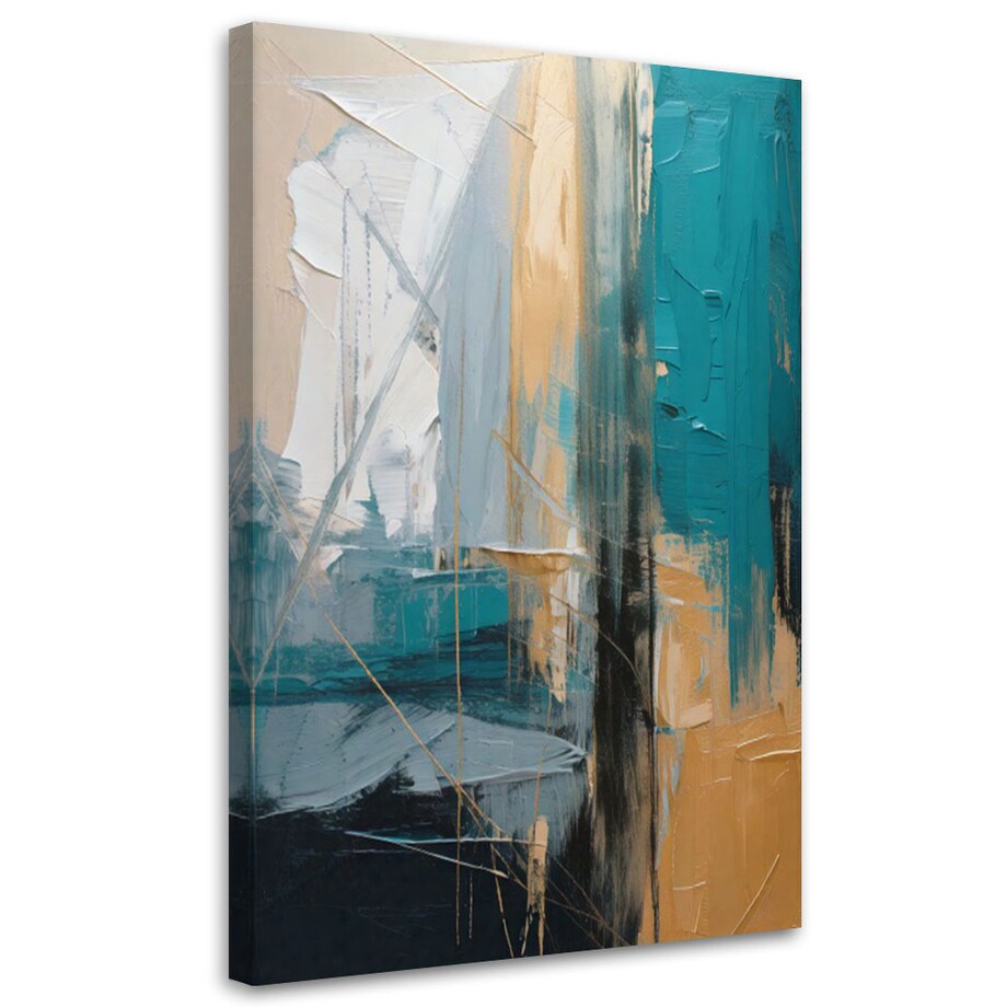 Feeby Obraz nowoczesny, Abstrakcja Geometryczna Złoto 60x90