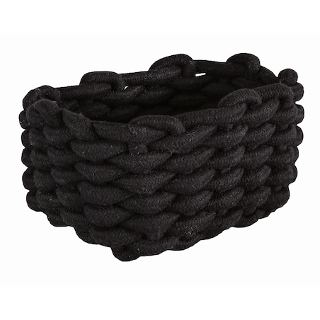 Kleine Wolke Fellone Koszyk łazienkowy sznurek pleciony czarny M