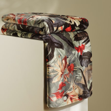 Koc Manuca 150x200 cm z motywem tropikalnym