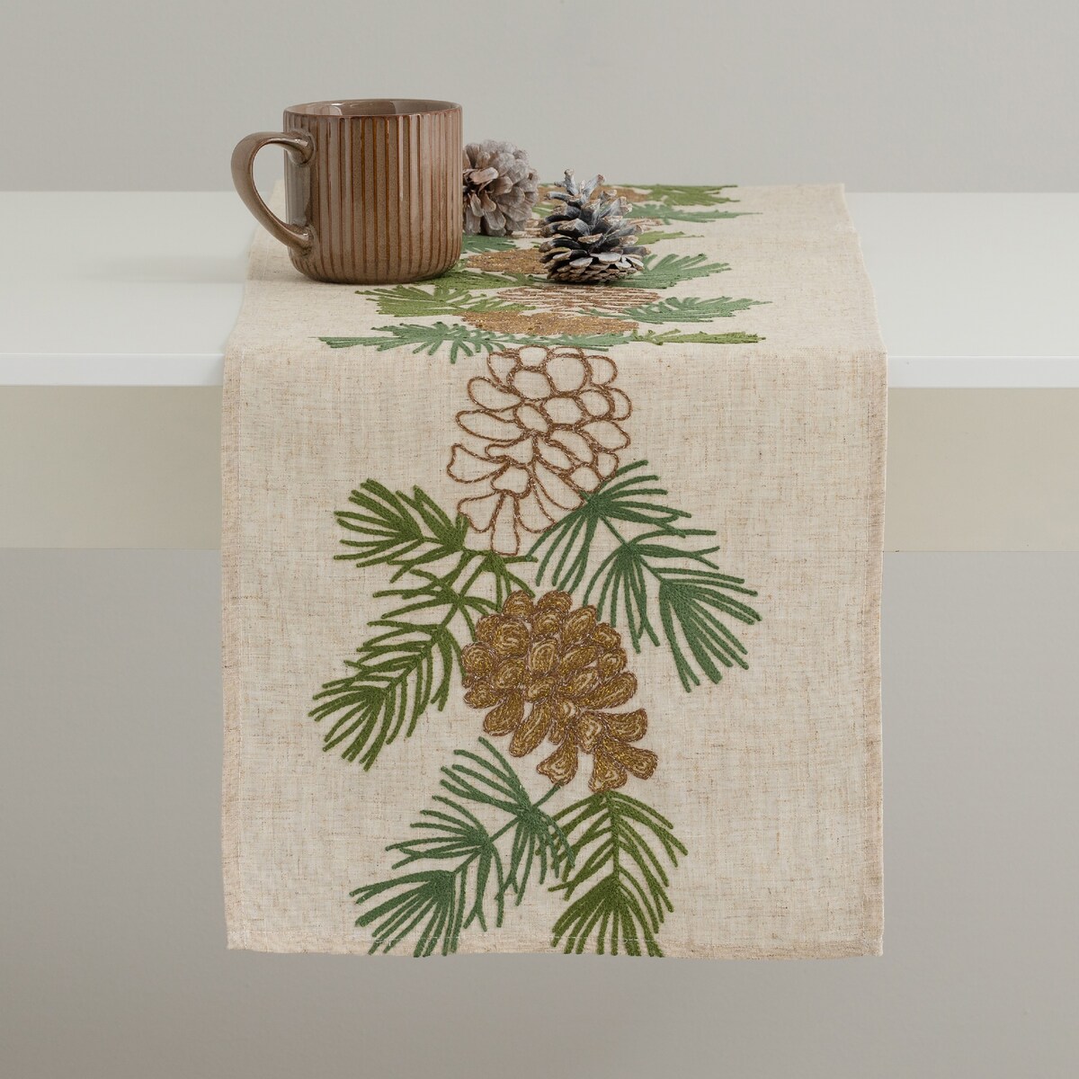 Bieżnik Haftowany Pinecones 35x178 cm
