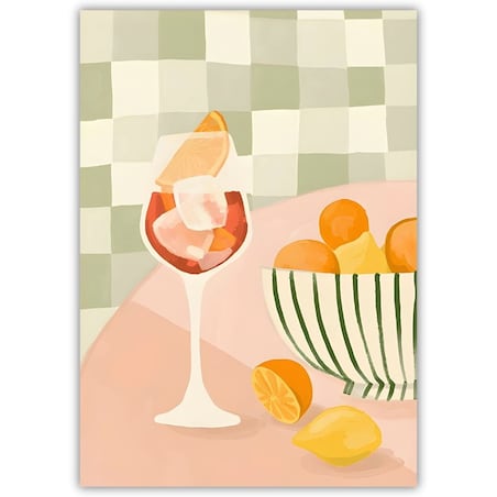 plakat aperol and citrus graphic 30x40