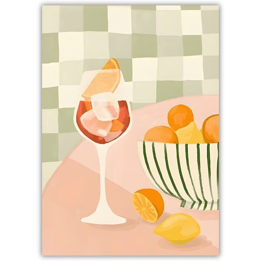 plakat aperol and citrus graphic 30x40