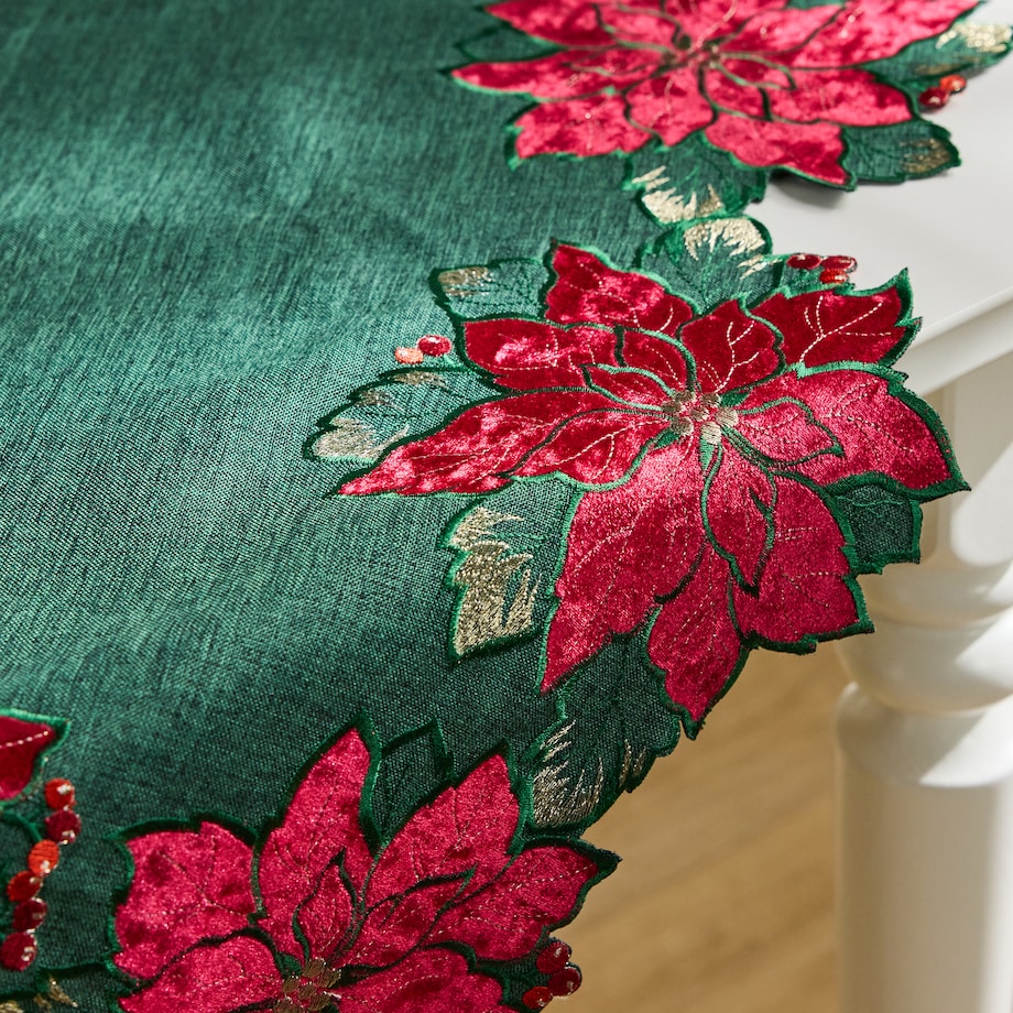Serweta Haftowana Poinsetto 80x80 cm